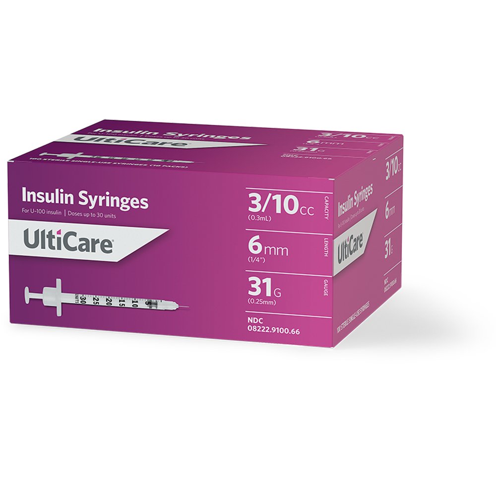 Syringe 3/10cc Insulin with Needle UltiCare™ 0.3 .. .  .  